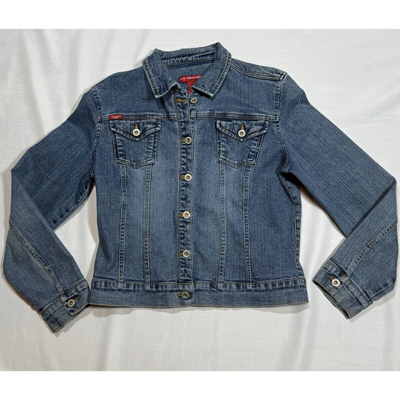 Vintage U.S. Polo Assn Large Denim Jacket Jean Logo Preppy Western EUC - Picture 2 of 12